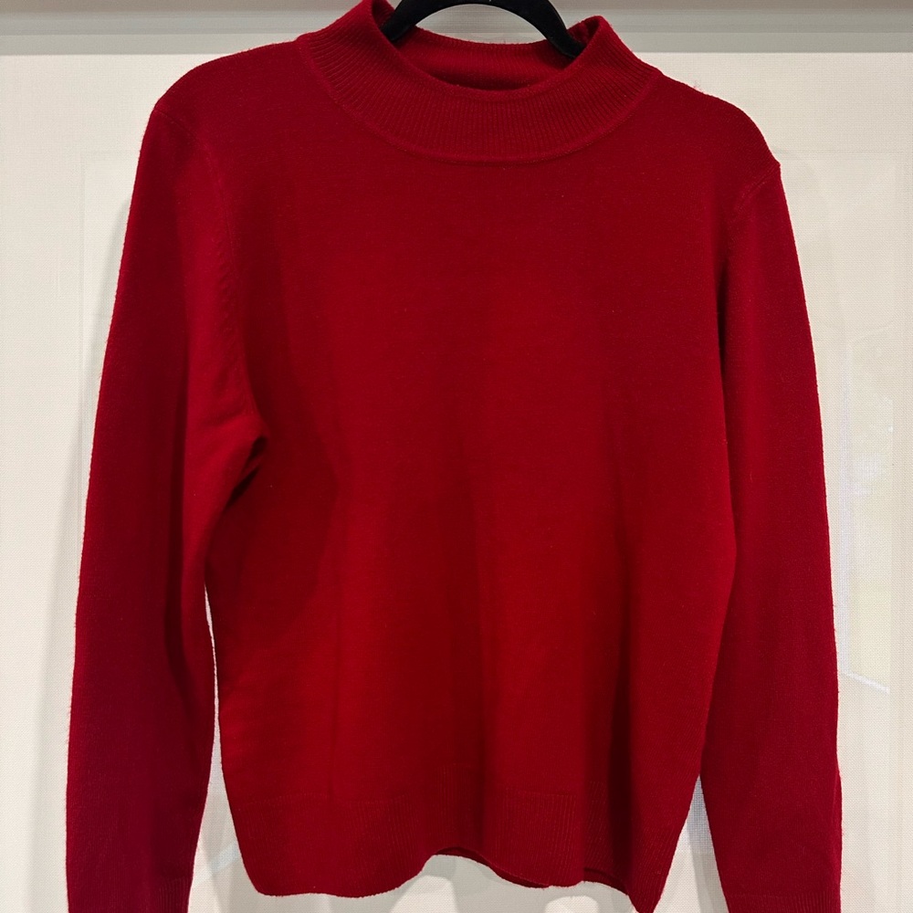 Sag Harbor Petite Long Sleeve Red Sweater Size PXL 100% acrylic